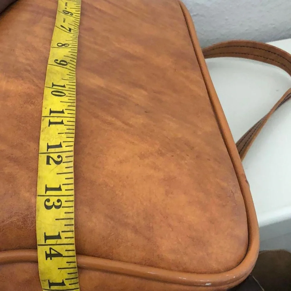Scovill Brown Leather Duffle Carry on Suitcase Camera Messenger Crossbody Bag
